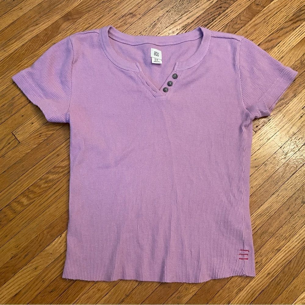 BDG Urban Outfitters purple waffle knit short sleeve top